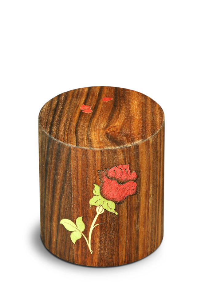 Erinnerungsbox mit Rose, Timecapsule, Ascheaufbewahrer mit Logo